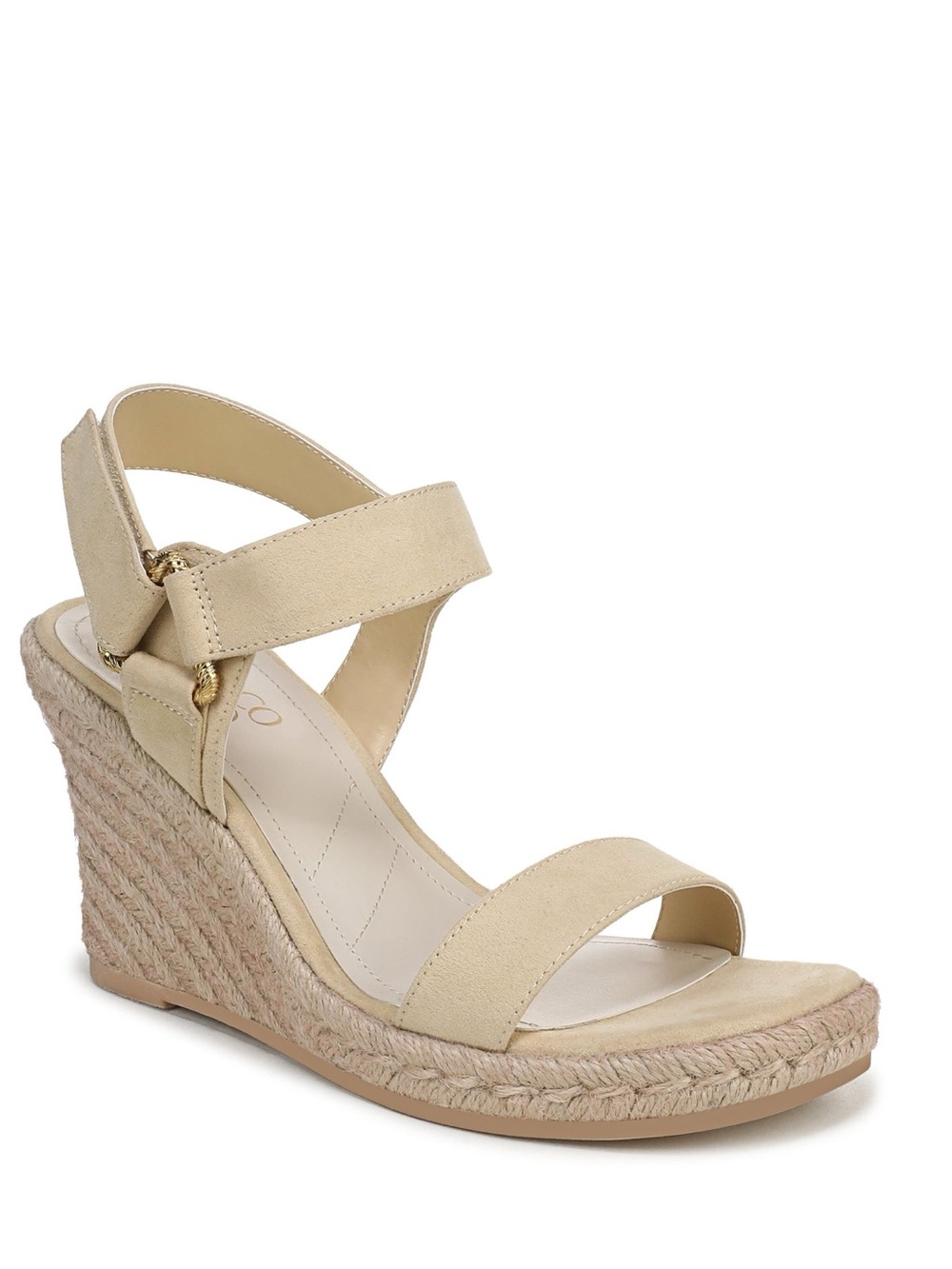 Franco Sarto Beige Espadrille Wedge Sandals